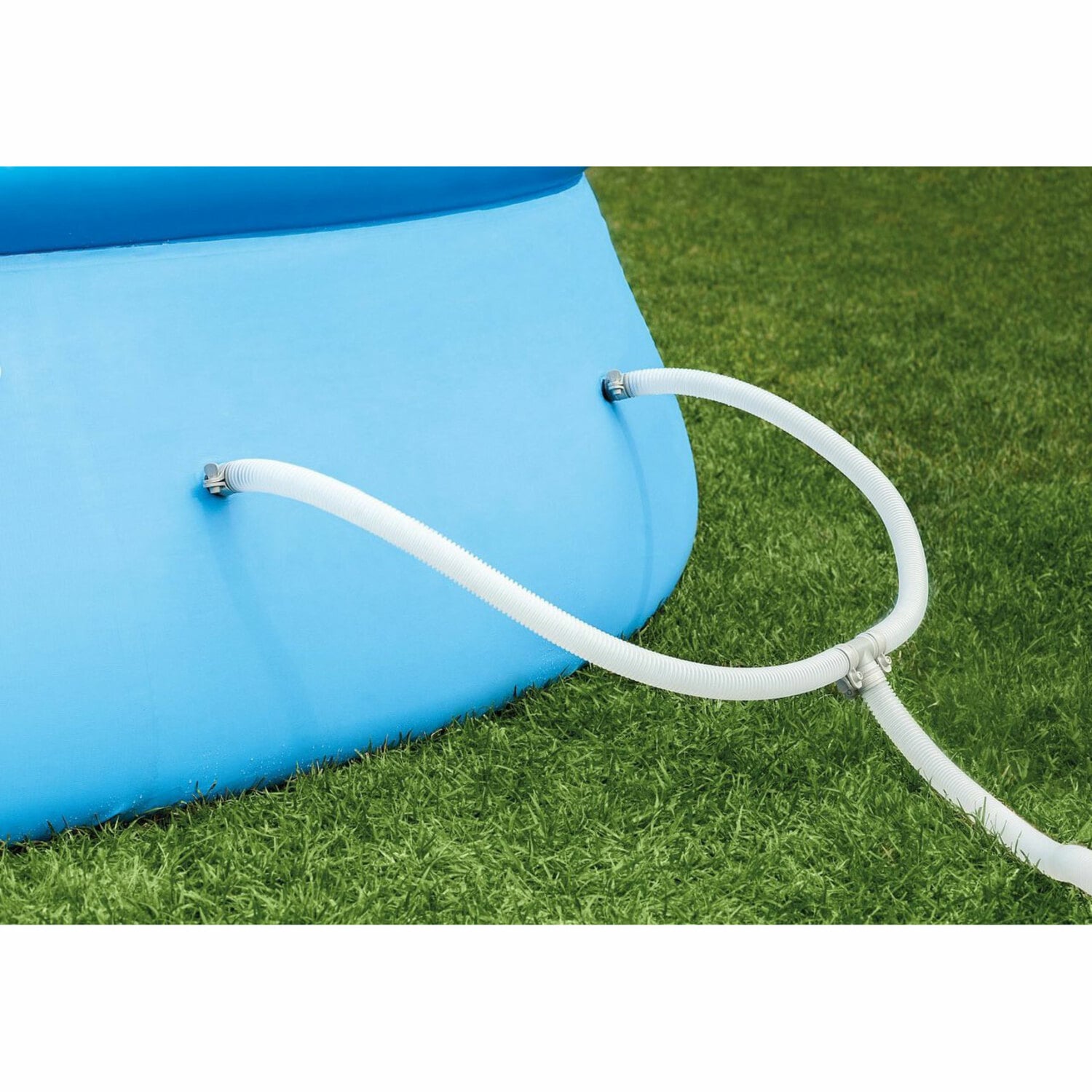 Intex 15-Feet x 15-Feet x 48-Inches Inflatable top ring Round Above-Ground Pool with Filter Pump, Ground Cloth, Pool Cover, Ladder