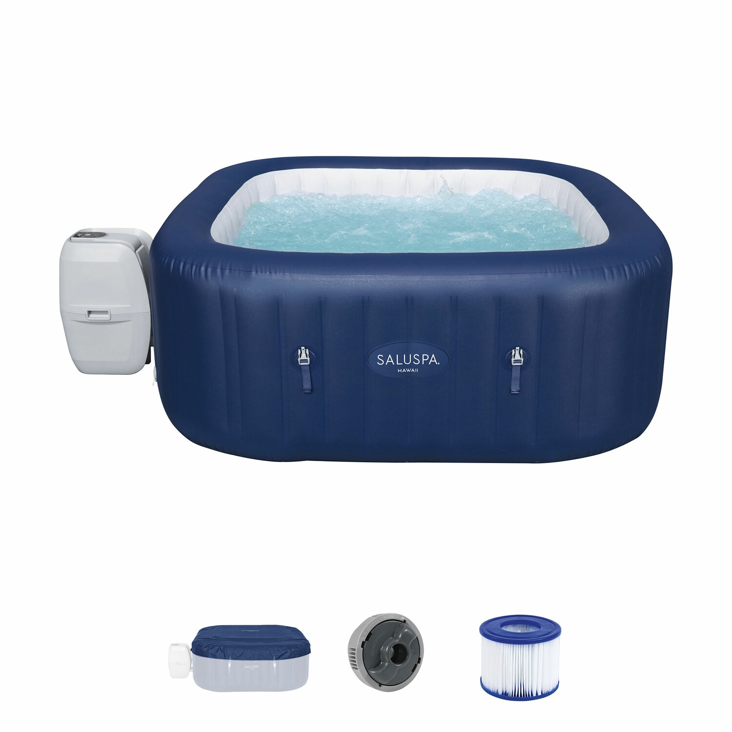 Bestway SaluSpa 140 Jet 6 -Person Inflatable Square Hot Tub (Cover Included)