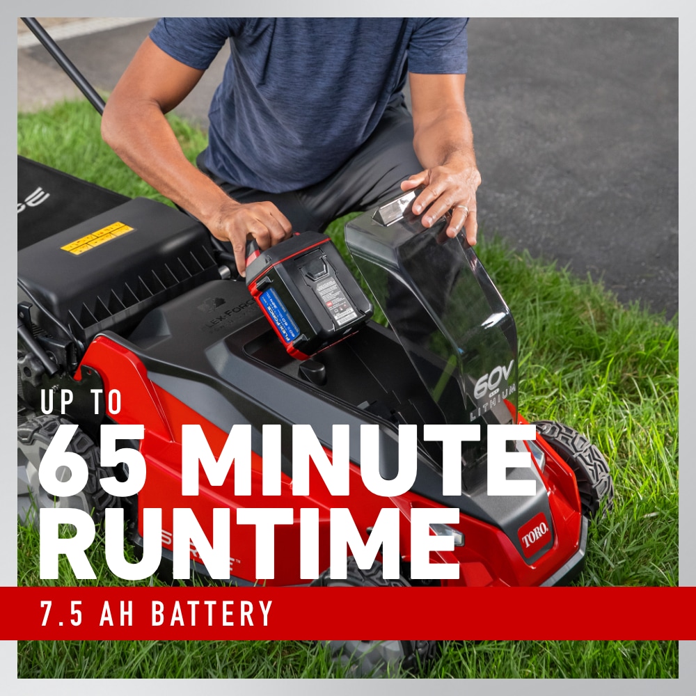Toro Stripe 60-volt , ( 1 ) 7.5 Ah 21-in Self Propelled Battery Walk Mower ,Bagger Included