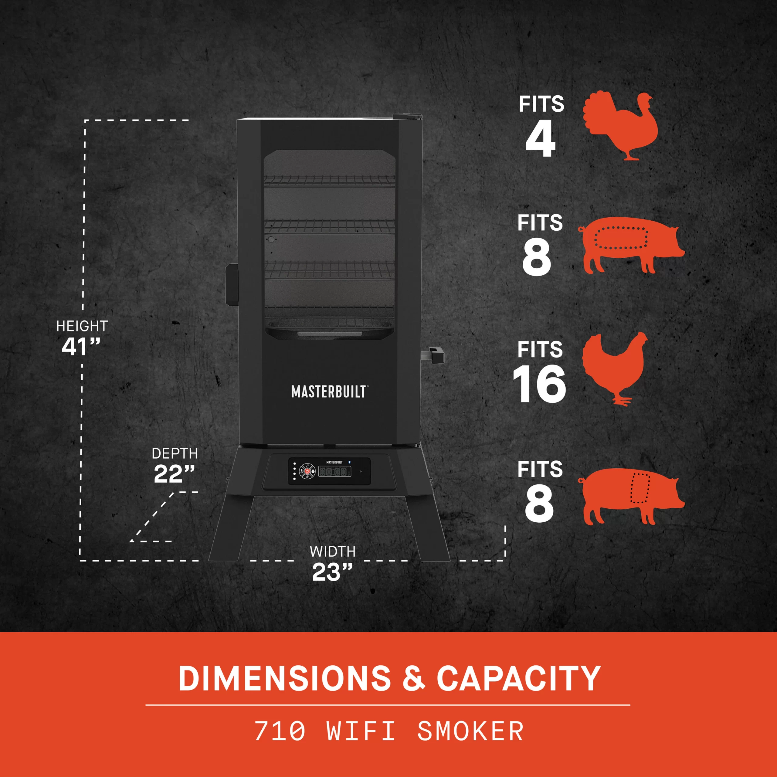 Masterbuilt Wifi 710 710-Sq. Inches Black Smart Electric Smoker