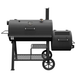 Oklahoma Joe's Highland Reverse Flow Offset 1197-Sq. in Black Horizontal Charcoal Smoker