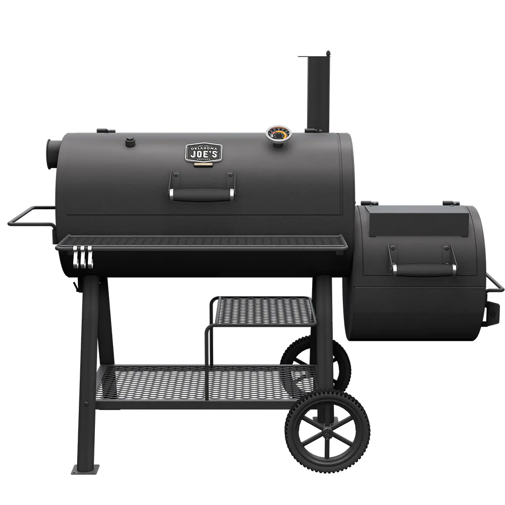 Oklahoma Joe's Highland Reverse Flow Offset 1197-Sq. in Black Horizontal Charcoal Smoker