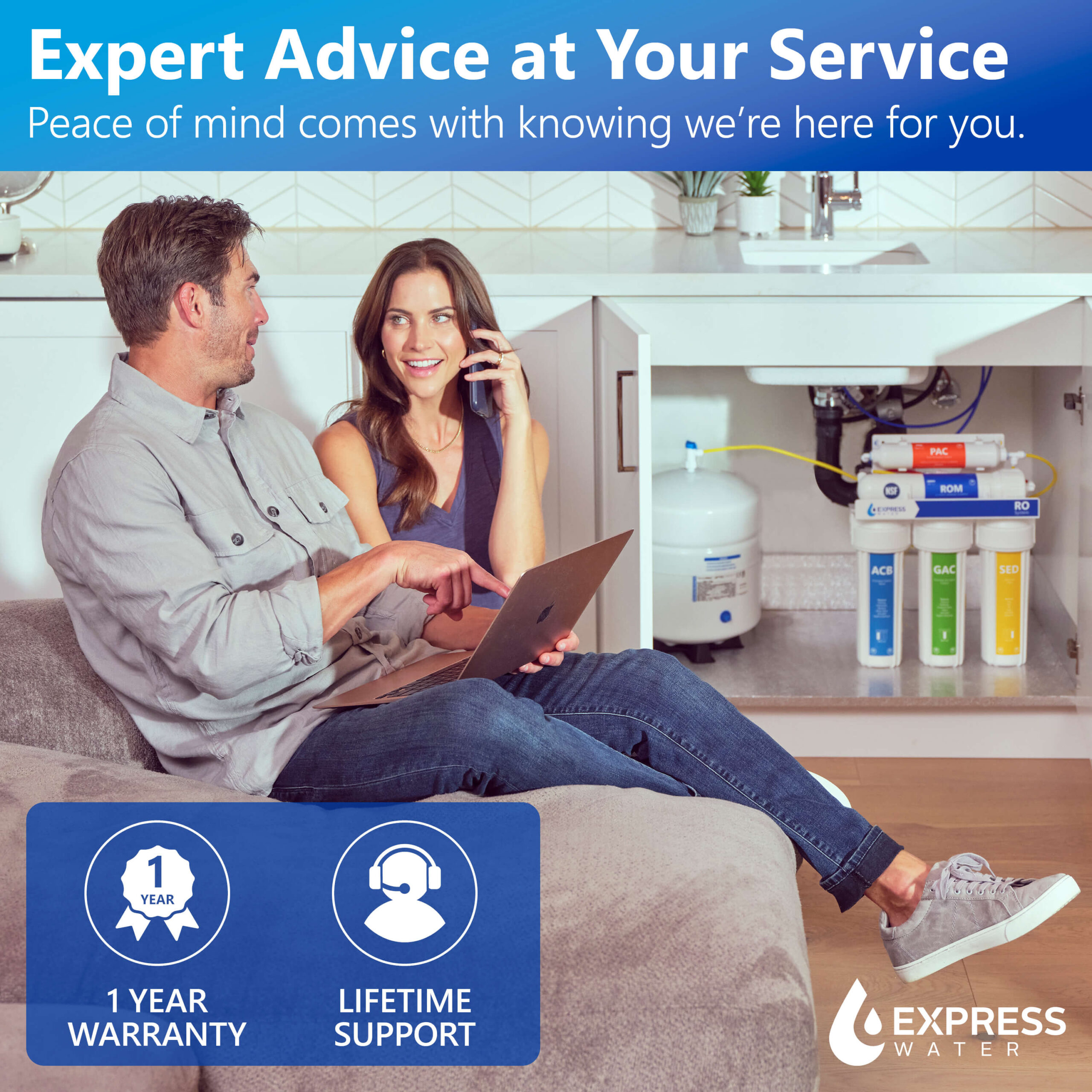 Express Water ROT600ALKMBN 6-stage Multi-method Reverse Osmosis Filtration System