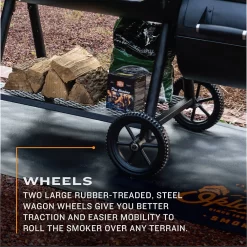 Oklahoma Joe's Highland Reverse Flow Offset 1197-Sq. in Black Horizontal Charcoal Smoker