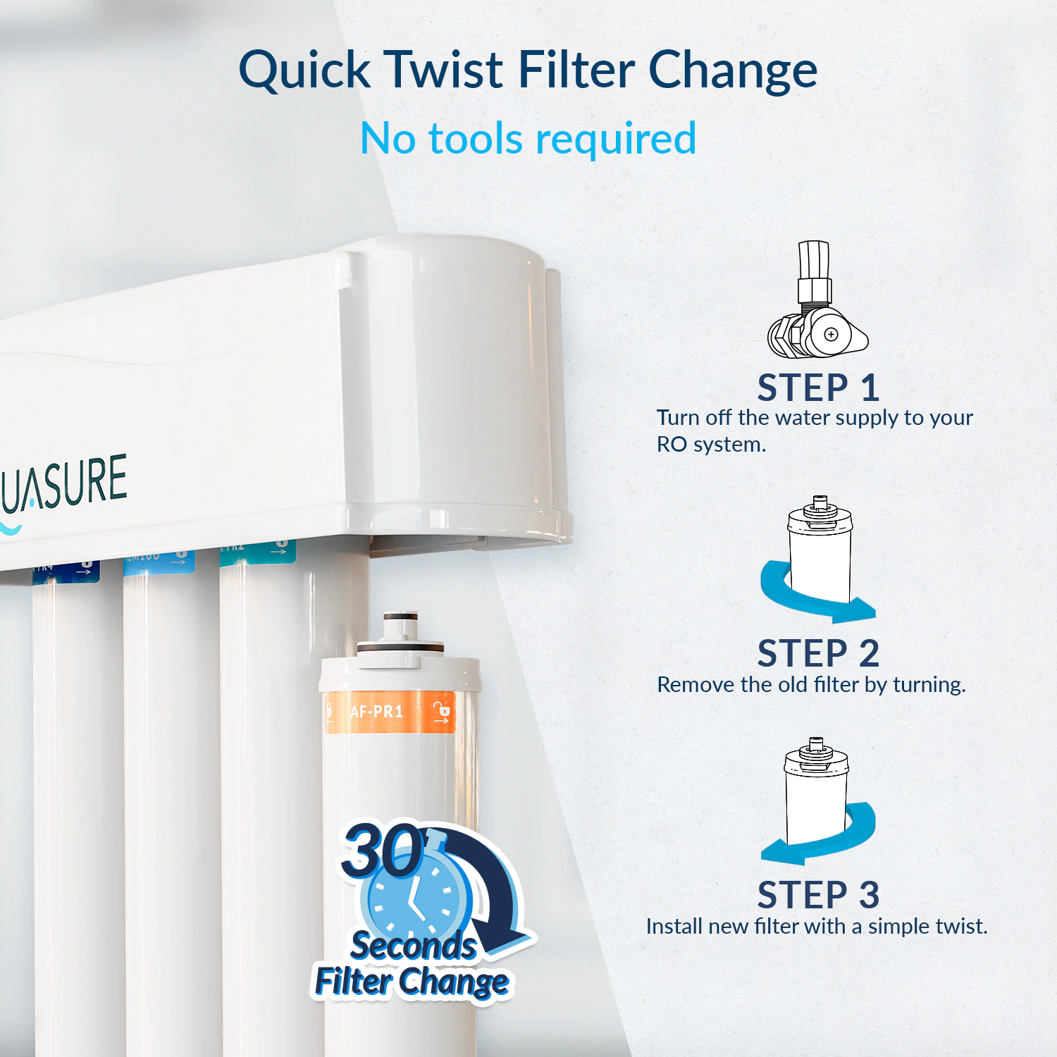 AQUASURE Premier 4-stage Multi-method Reverse Osmosis Filtration System