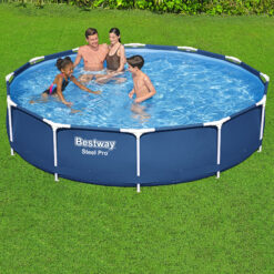 Bestway 12-Feet x 12-Feet x 30-Inches Steel wall panels Round Above-Ground Pool with Filter Pump