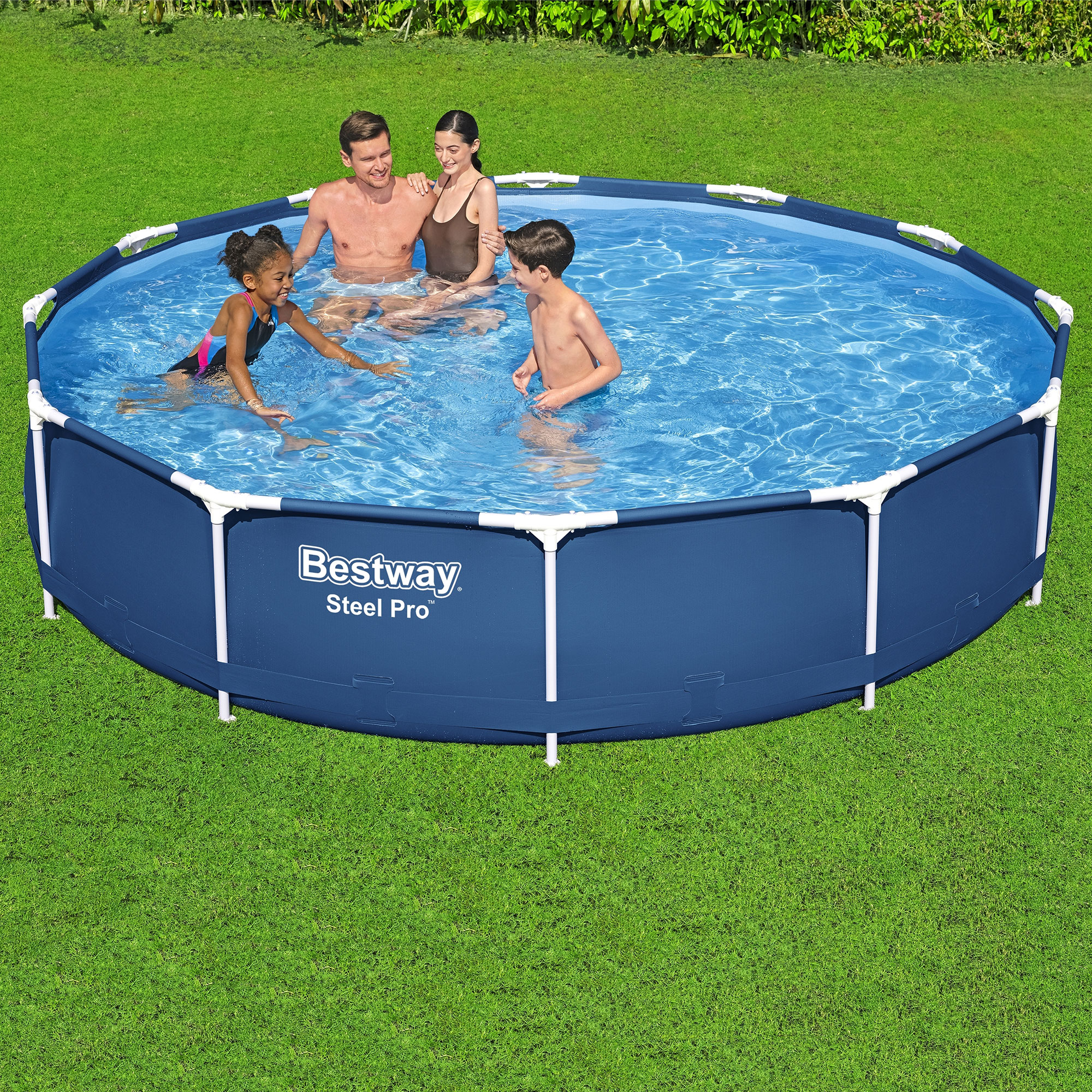 Bestway 12-Feet x 12-Feet x 30-Inches Steel wall panels Round Above-Ground Pool with Filter Pump