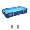 Bestway 13.12-Feet x 6.92-Feet x 31.89-Inches Steel wall panels Rectangle Above-Ground Pool with Filter Pump