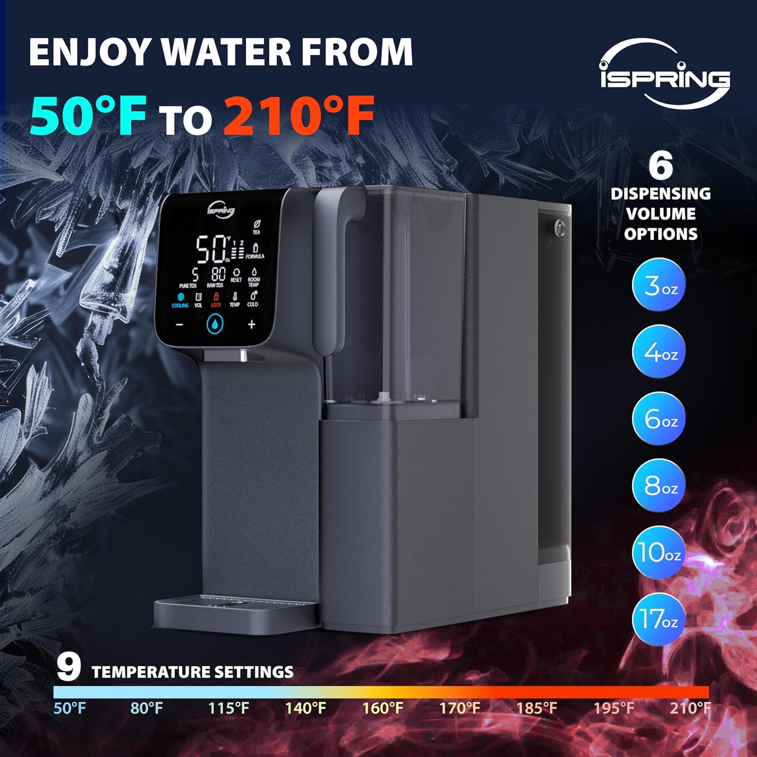 iSpring Countertop Hot and Cold RO 4-stage Multi-method Reverse Osmosis Filtration System