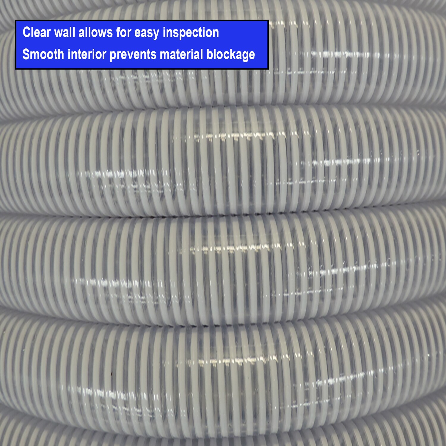 HydroMaxx 2-in ID x 25-ft Reinforced PVC Clear Suction hose