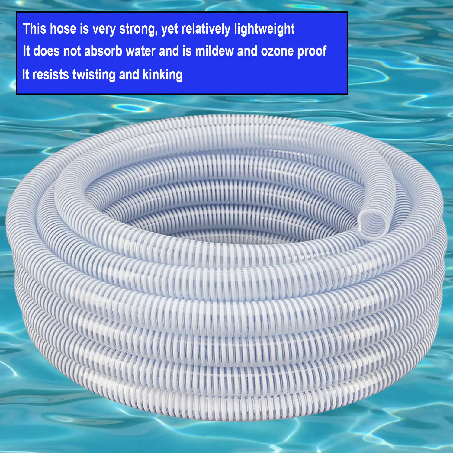 HydroMaxx 2-in ID x 25-ft Reinforced PVC Clear Suction hose