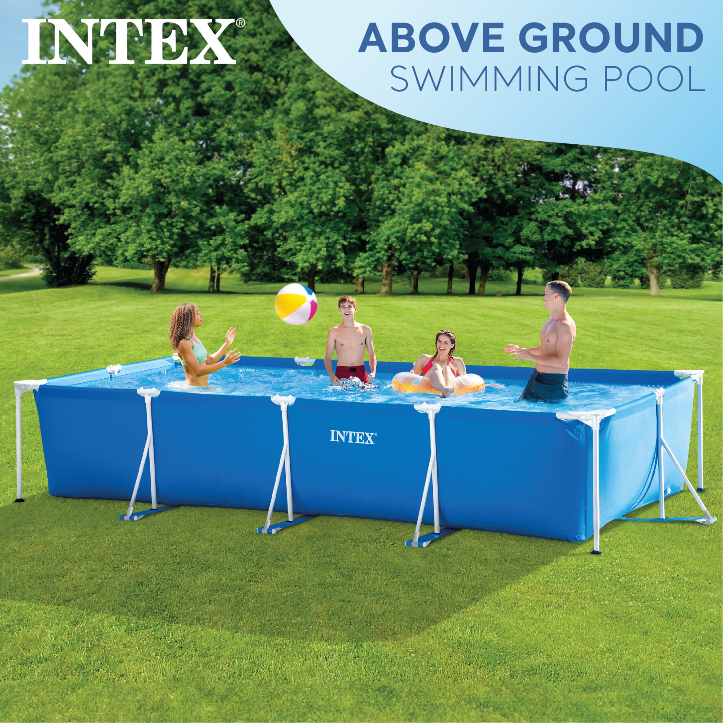 Intex 28279EH 14.9-Feet x 7.2-Feet x 33-Inches Metal frame Rectangle Above-Ground Pool with Filter Pump