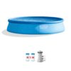 Intex 15-Feet x 15-Feet x 33-Inches Inflatable top ring Round Above-Ground Pool with Filter Pump