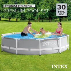 Intex 10-Feet x 10-Feet x 30-Inches Steel wall panels Round Above-Ground Pool with Filter Pump with Ground Cloth