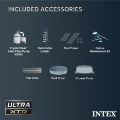 Intex 14-Feet x 14-Feet x 42-Inches Metal frame Round Above-Ground Pool with Filter Pump