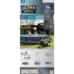 Intex 14-Feet x 14-Feet x 42-Inches Metal frame Round Above-Ground Pool with Filter Pump