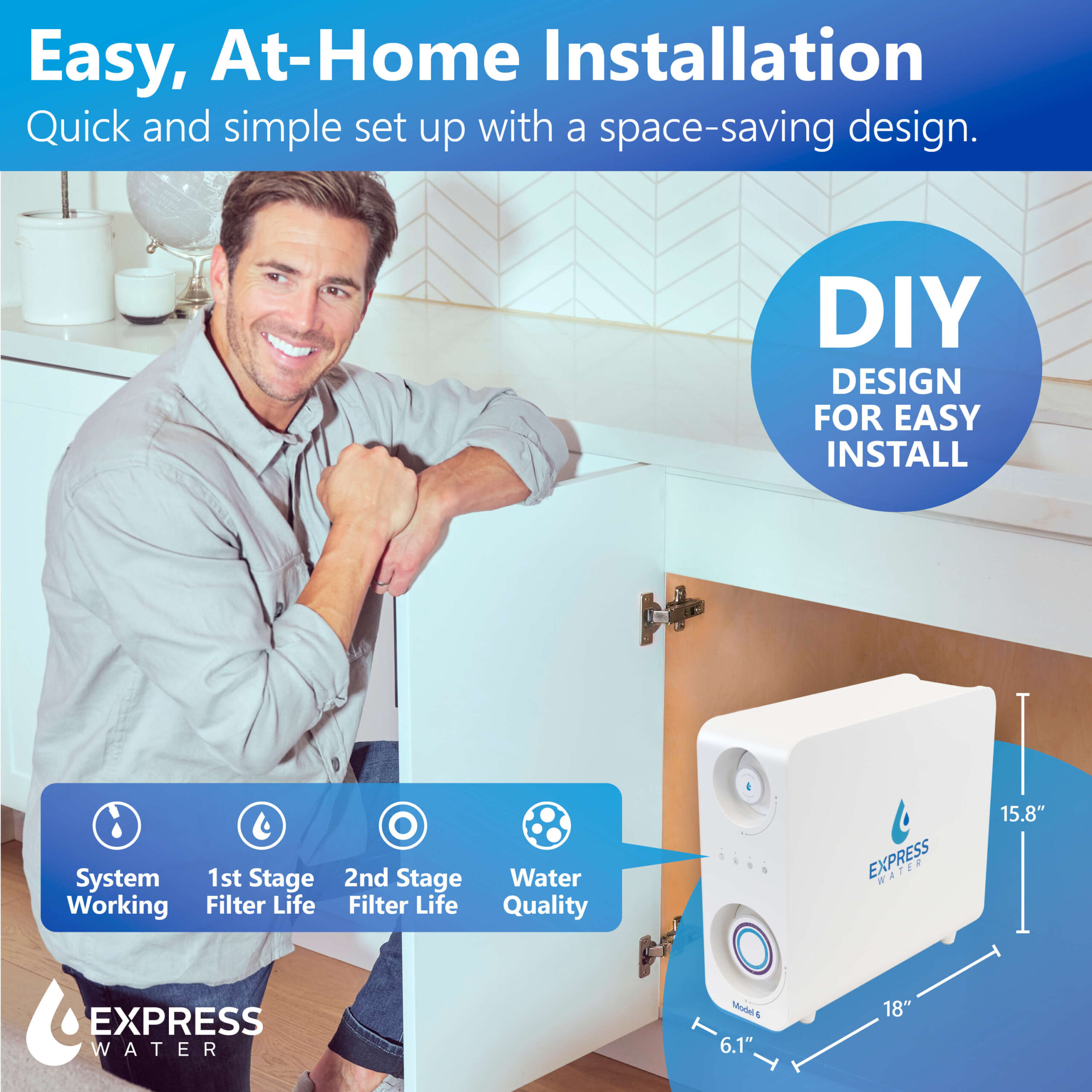 Express Water ROT600ALKMBN 6-stage Multi-method Reverse Osmosis Filtration System