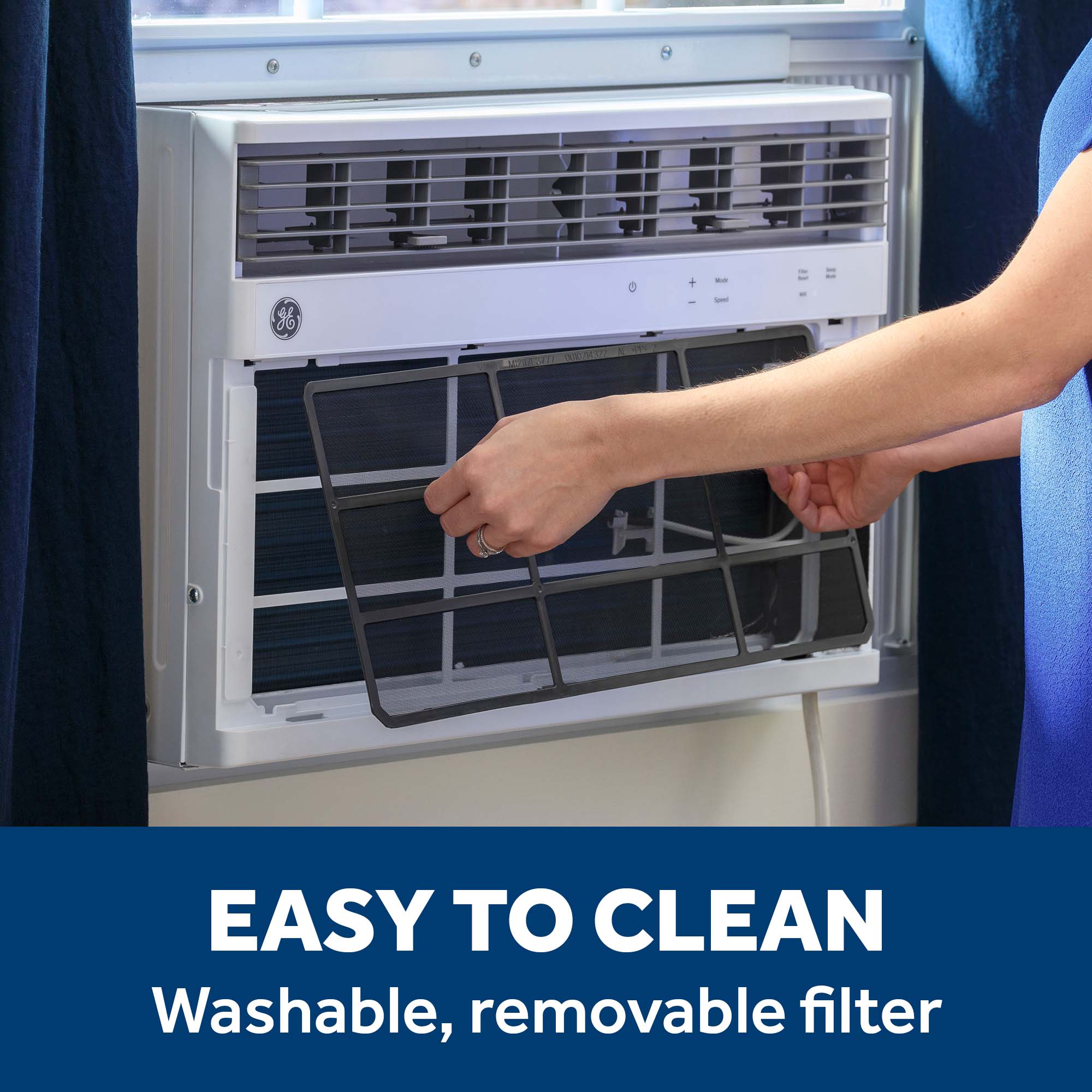 GE 350-sq ft Window Air Conditioner with Heater with Remote (115 Volts 8000-BTU) Wi-Fi enabled