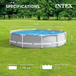 Intex 10-Feet x 10-Feet x 30-Inches Metal frame Round Above-Ground Pool with Filter Pump with Pool Cover
