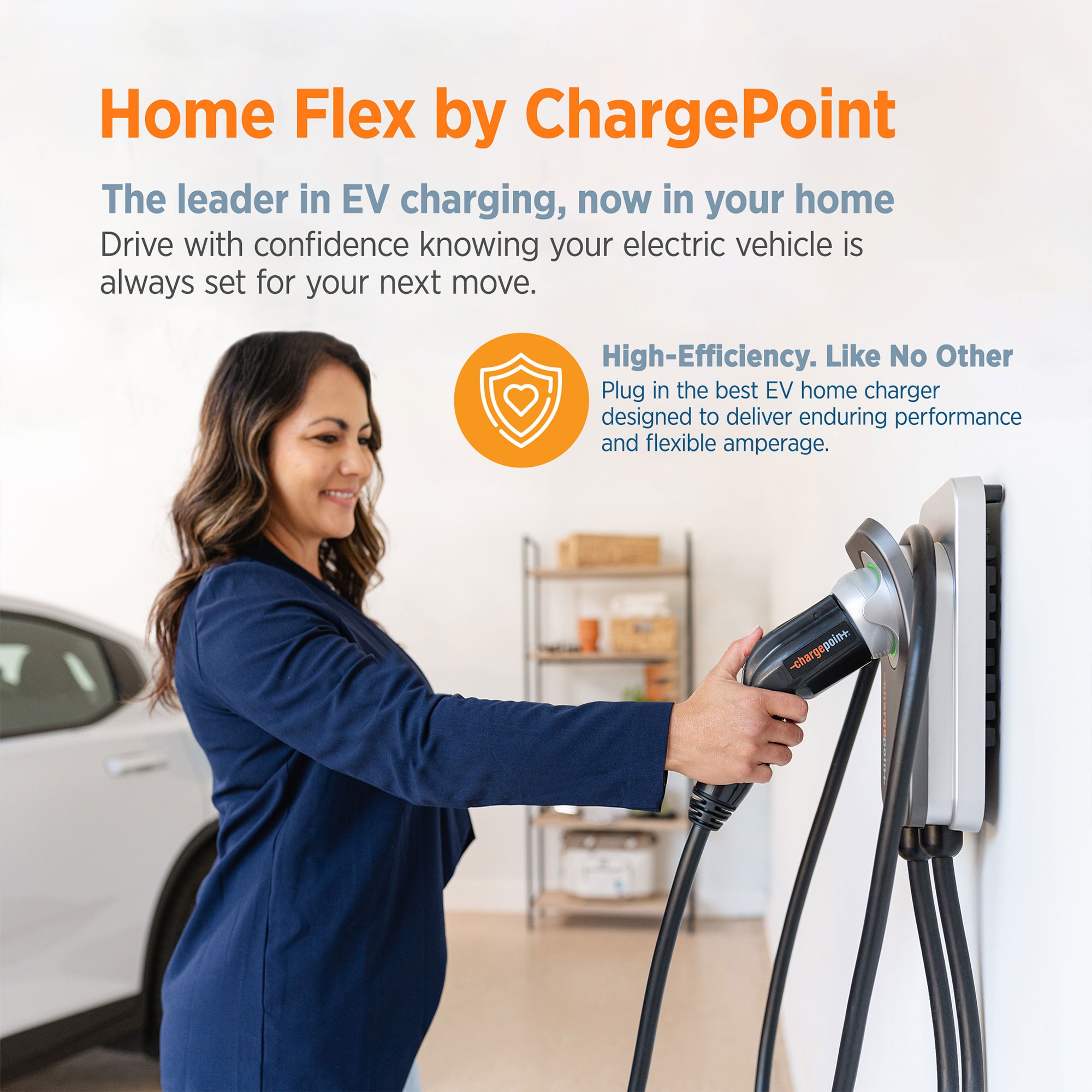 ChargePoint Home Flex Level 2 Hardwired EV Electric Vehicle Charging Station-up to 50 Amps/ 240-Volt with 23-ft Cable