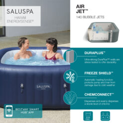 Bestway SaluSpa 140 Jet 6 -Person Inflatable Square Hot Tub (Cover Included)