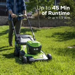 Greenworks 48-volt , ( 2 ) 4 Ah 20-in Push Battery Walk Mower, Bagger Included