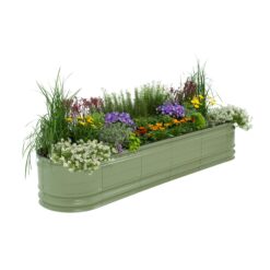 Vego Garden 42-Inches W x 78-Inches L x 17-Inches H Olive Green Galvanized Metal Raised Garden Bed