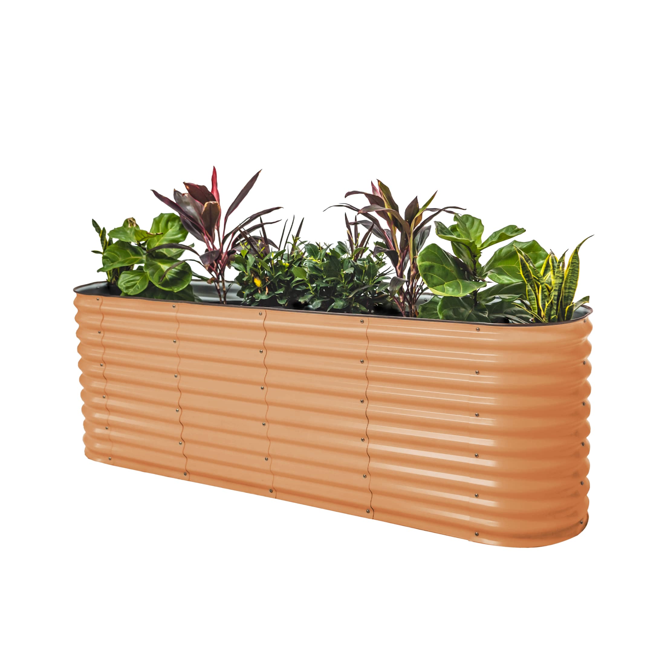 Vego Garden 42-Inches W x 78-Inches L x 32-Inches H Terra Cotta Galvanized Metal Raised Garden Bed