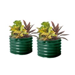 Vego Garden 24-Inches W x 24-Inches L x 17-Inches H British Green Galvanized Metal Raised Garden Bed