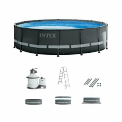 Intex 14-Feet x 14-Feet x 42-Inches Metal frame Round Above-Ground Pool with Filter Pump