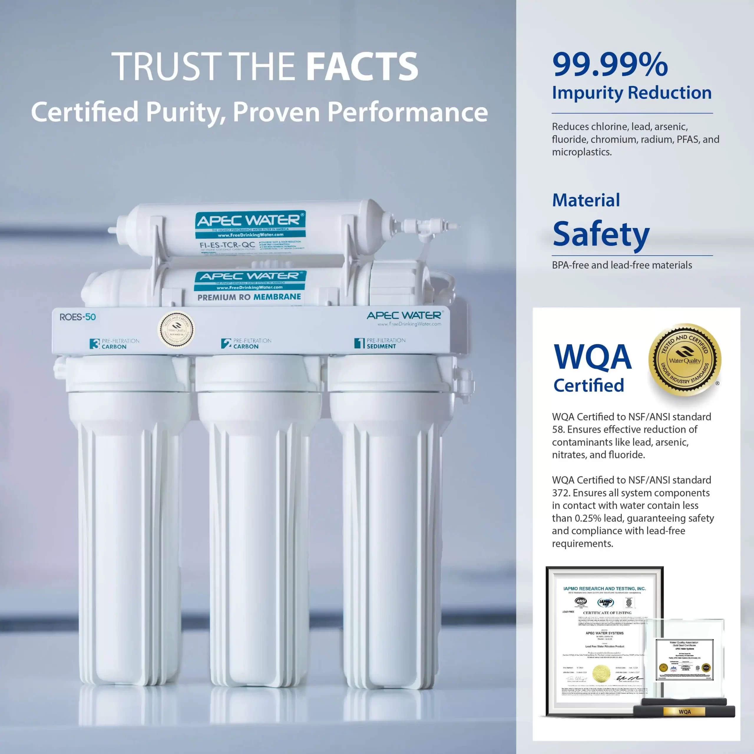 APEC Water ESSENCE 5-stage Mechanical filtration Reverse Osmosis Filtration System