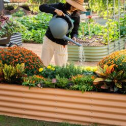 Vego Garden 42-Inches W x 78-Inches L x 17-Inches H Terra Cotta Galvanized Metal Raised Garden Bed