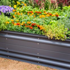 Vego Garden 42-Inches W x 78-Inches L x 17-Inches H Modern Gray Galvanized Metal Raised Garden Bed