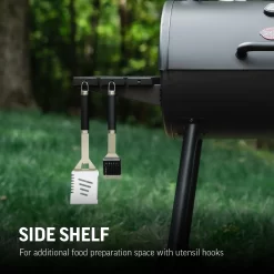 Char-Griller Smokin' Pro 1130-Sq. in Black Horizontal Charcoal Smoker