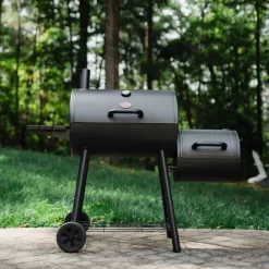 Char-Griller Smokin' Pro 1130-Sq. in Black Horizontal Charcoal Smoker