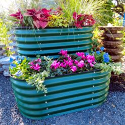 Vego Garden 42-Inches W x 42-Inches L x 32-Inches H British Green Galvanized Metal Raised Garden Bed
