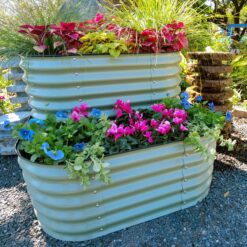 Vego Garden 42-Inches W x 42-Inches L x 32-Inches H Olive Green Galvanized Metal Raised Garden Bed