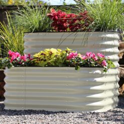 Vego Garden 42-Inches W x 42-Inches L x 32-Inches H Pearl White Galvanized Metal Raised Garden Bed