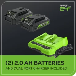 Greenworks 24-volt 515-CFM 120-MPH Battery Handheld Leaf Blower 2 Ah (Battery and Charger Included)