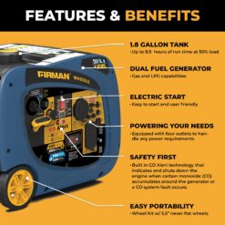 Firman Whisper 4125 -Watt Dual Fuel (Gasoline/Propane) Inverter Generator