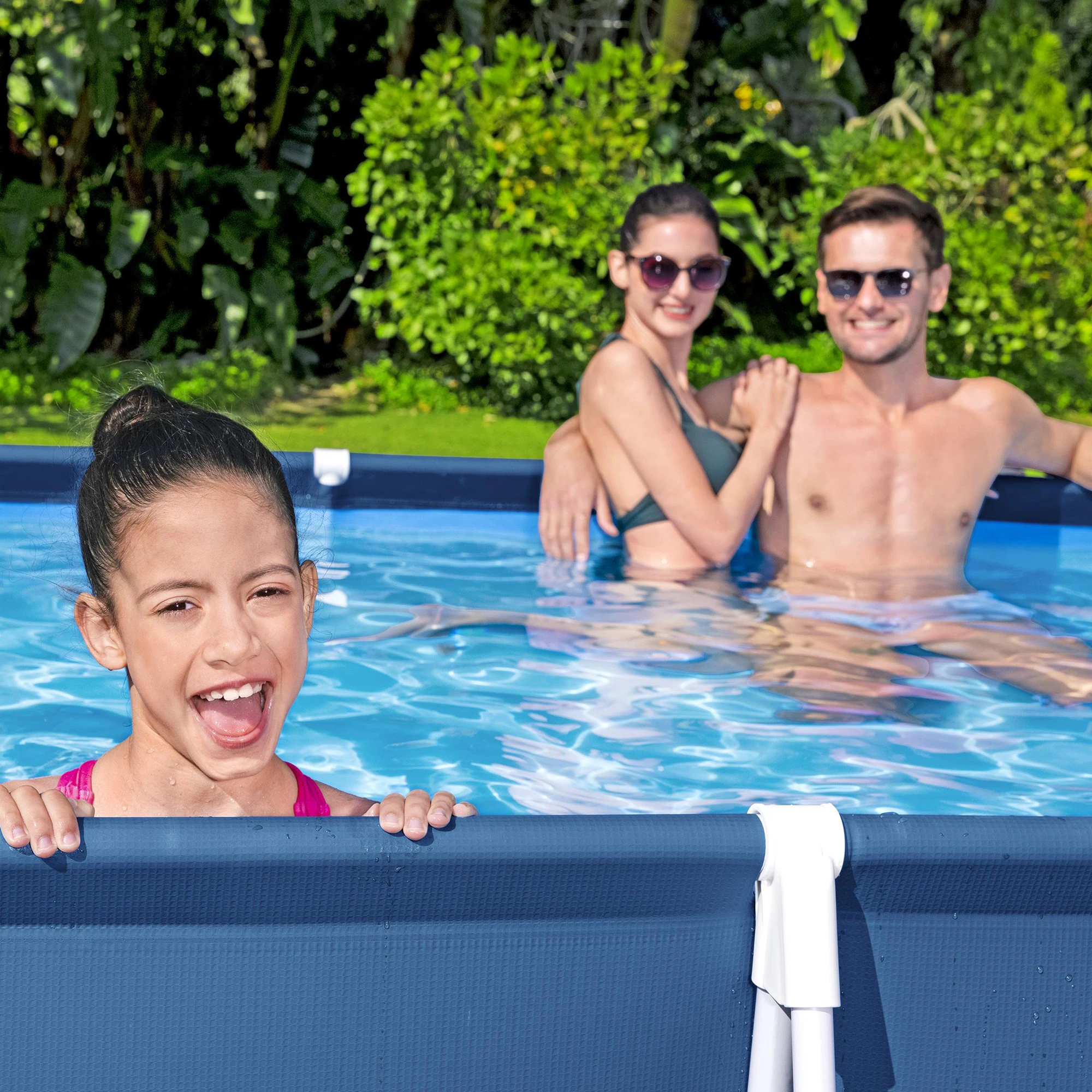 Bestway 13.12-Feet x 6.92-Feet x 31.89-Inches Steel wall panels Rectangle Above-Ground Pool with Filter Pump