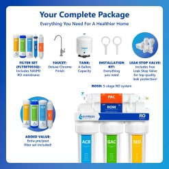 Express Water RO5DX 5-stage Multi-method Reverse Osmosis Filtration System