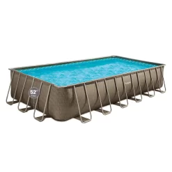 Funsicle 24-ft x 12-ft x 52-in Metal frame Rectangle Above-Ground Pool with Filter Pump with Ground Cloth with Pool Cover with Ladder