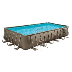 Funsicle 24-ft x 12-ft x 52-in Metal frame Rectangle Above-Ground Pool with Filter Pump with Ground Cloth with Pool Cover with Ladder