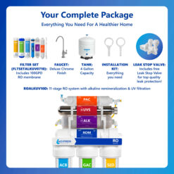 Express Water ROALKUV10D 7-stage Multi-method Reverse Osmosis Filtration System