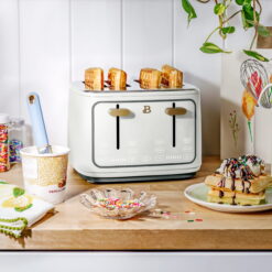 Beautiful 4-Slice Toaster with Touch-Activated Display, White Icing by Drew Barrymore