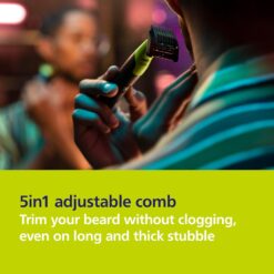Philips Norelco OneBlade 360 with Connectivity Hybrid Face, Electric Beard Trimmer, Shaver with 360 Blade Tech & 1hr Fast Charge