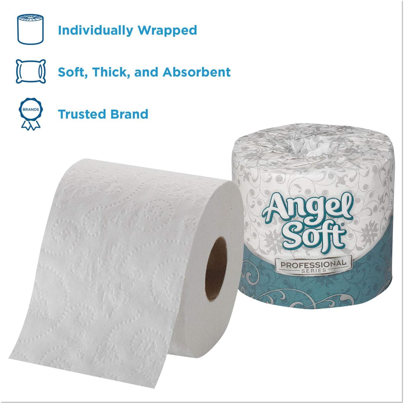Georgia-Pacific Angel Soft Professional Series Premium 2-Ply Embossed Toilet Paper, 16840, 450 Sheets Per Roll, 40 Rolls Per Case, White