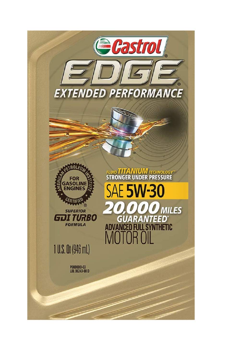 Castrol EDGE Extended Performance 5W-30 Advanced Full Synthetic Motor Oil, 1 Quart, Pack of 6