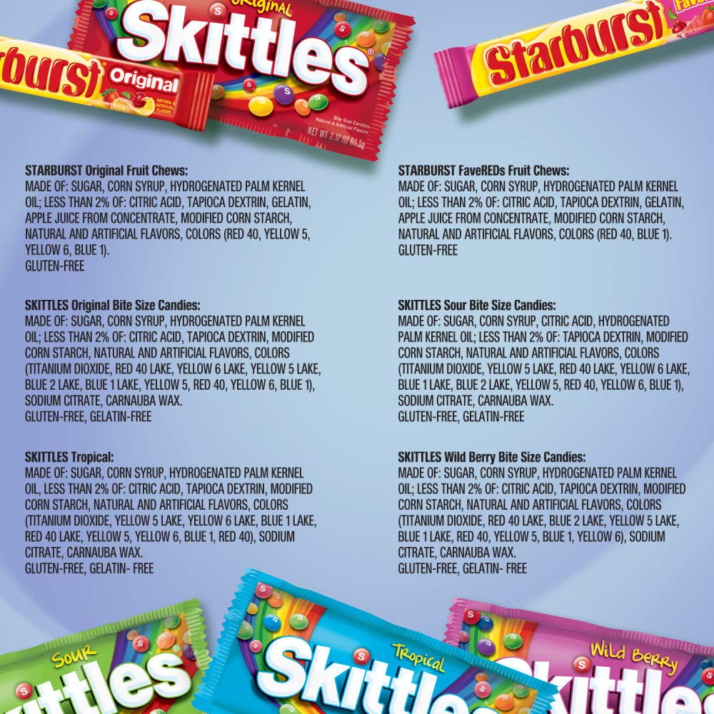 SKITTLES & STARBURST Assorted Candy Variety Pack for Holidays, Gifts, Parties, Candy Assortment, 37.05 oz (30 Count) Bulk Box